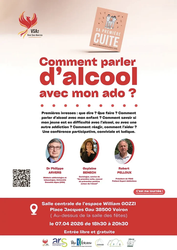 affiche conférence VSA2 - Comment parler d'alcool avec mon ado - Voiron-07-04-2026